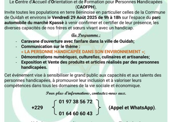 La population sensibilisée sur les droits des personnes handicapées